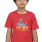 Boy's Chin Tapak Dum Dum art pattern regular fit with a red variant T-Shirt