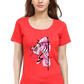 Printed premium quality Red variant art design Women T-Shirt