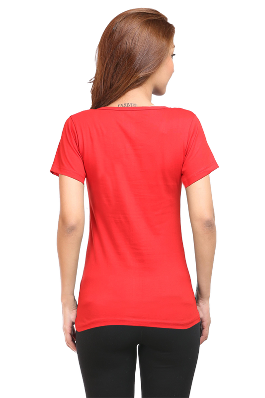 Printed premium quality Red variant art design Women T-Shirt