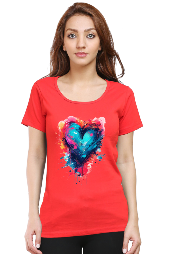 Printed premium quality love art black Women T-Shirt