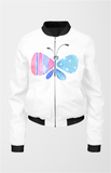 Women premium quality butterfly printed Bomber Jacket