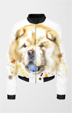 Women premium quality pets printed Bomber Jacket