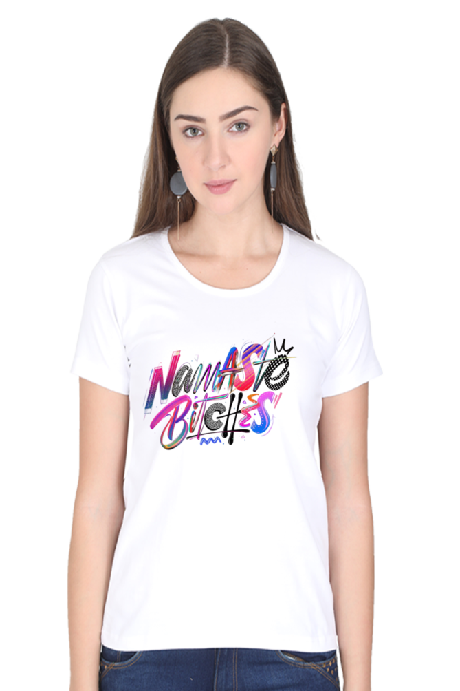 Printed premium quality Namaste Women T-Shirt -Light