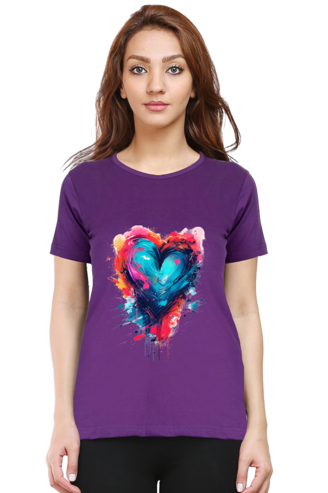 Printed premium quality love art black Women T-Shirt