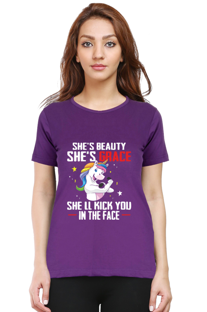 Printed premium quality digital art beauty and grace deep color Women T-Shirt