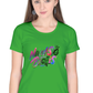 Printed premium quality Namaste Women T-Shirt-Green