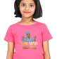 Girl's Chin Tapak Dum Dum art pattern regular fit with a red variant T-Shirt