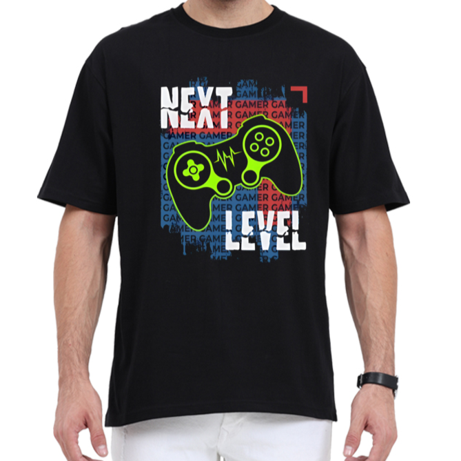 Men t-shirt pattern with a regular street-style fit oversized black variant t-shirts