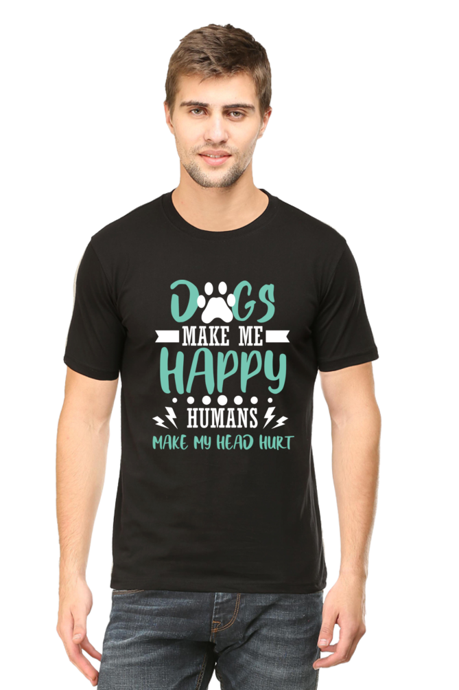 Dog Happy Premium Quality Cotton with a regular fit Men's T-Shirt