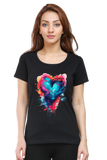 Printed premium quality love art black Women T-Shirt