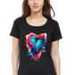 Printed premium quality love art black Women T-Shirt