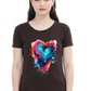 Printed premium quality love art black Women T-Shirt