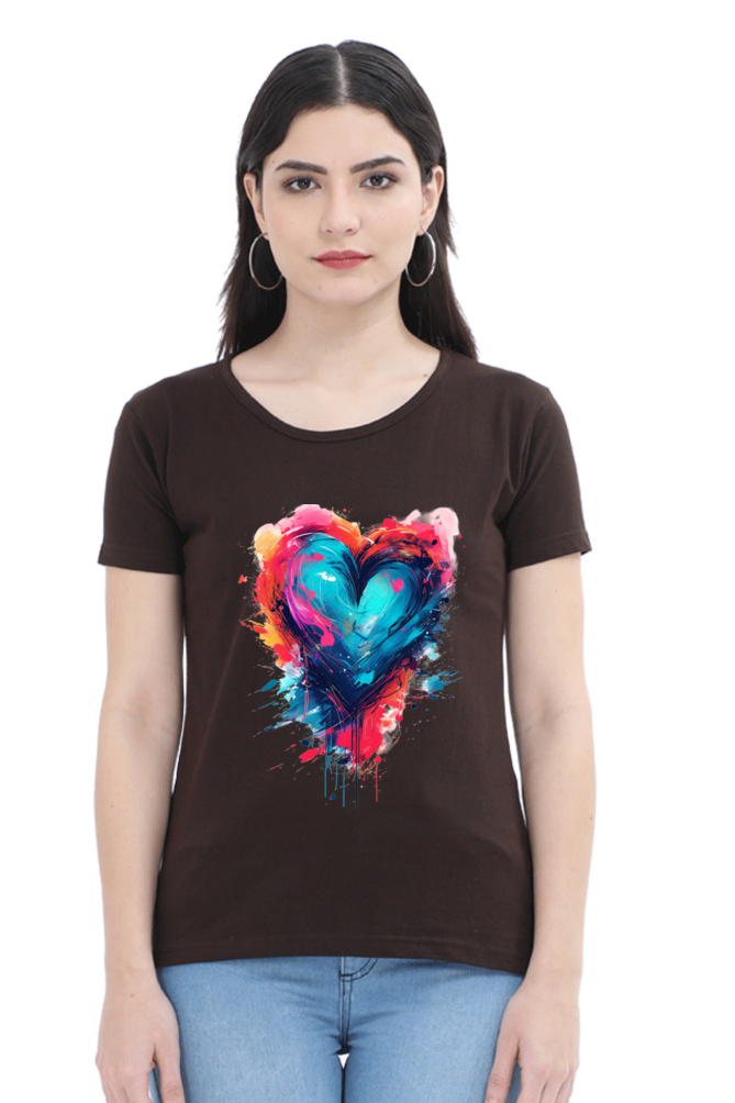 Printed premium quality love art black Women T-Shirt