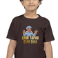 Boy's Chin Tapak Dum Dum art pattern regular fit with a single color T-Shirt