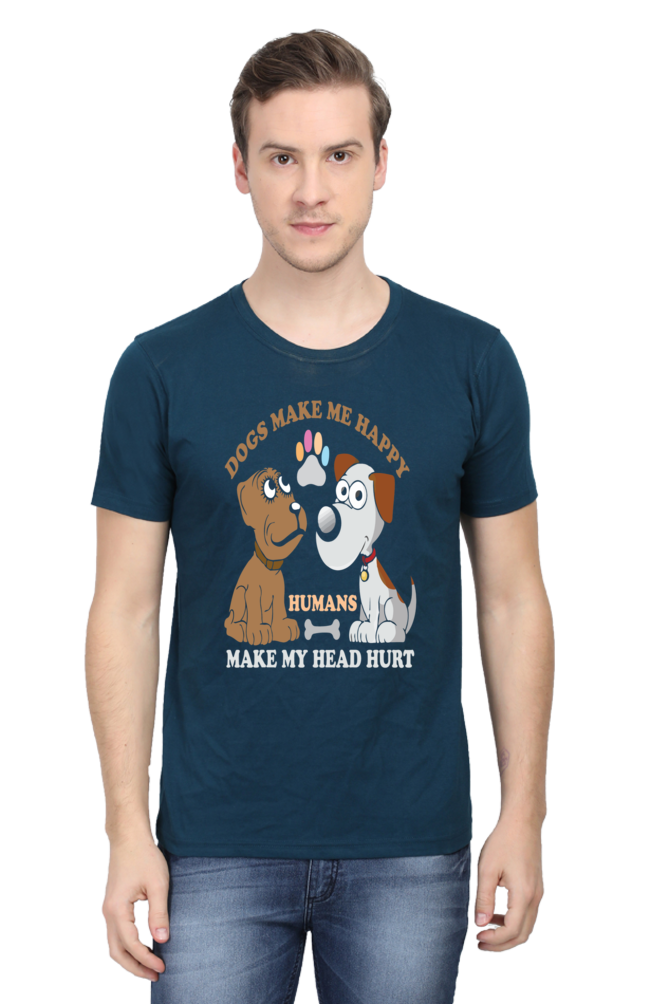 Dogs make me Happy human make my Head hurt Men's T-Shirt