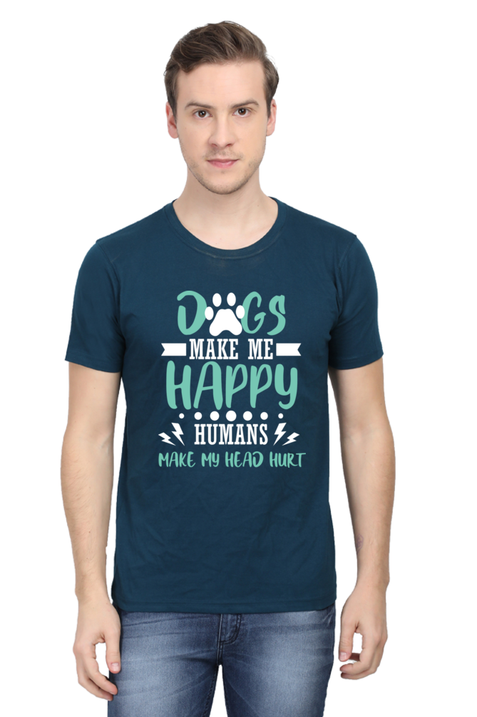 Dog Happy Premium Quality Cotton with a regular fit Men's T-Shirt