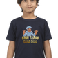 Boy's Chin Tapak Dum Dum art pattern regular fit with a single color T-Shirt