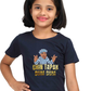 Girl's Chin Tapak Dum Dum art pattern regular fit with a light color T-Shirt