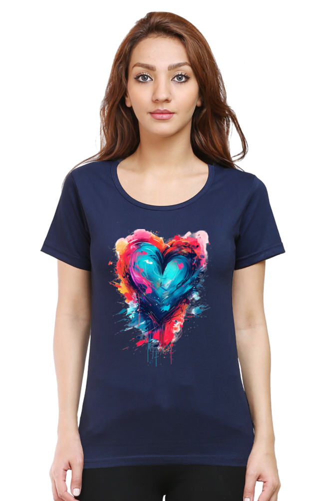 Printed premium quality love art black Women T-Shirt