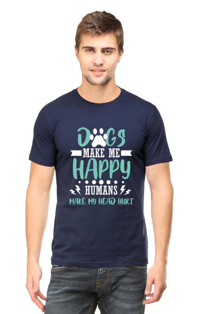 Dog Happy Premium Quality Cotton with a regular fit Men's T-Shirt