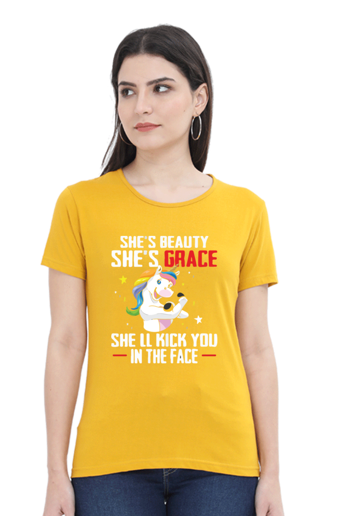 Printed premium quality digital art beauty and grace light color Women T-Shirt