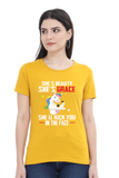 Printed premium quality digital art beauty and grace yellow color Women T-Shirt