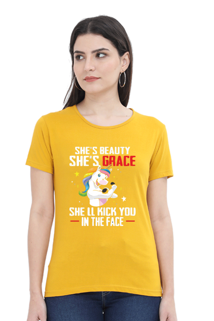 Printed premium quality digital art beauty and grace light color Women T-Shirt