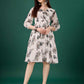 Plus Size Women's Georgette Floral Print Flared Short Dress