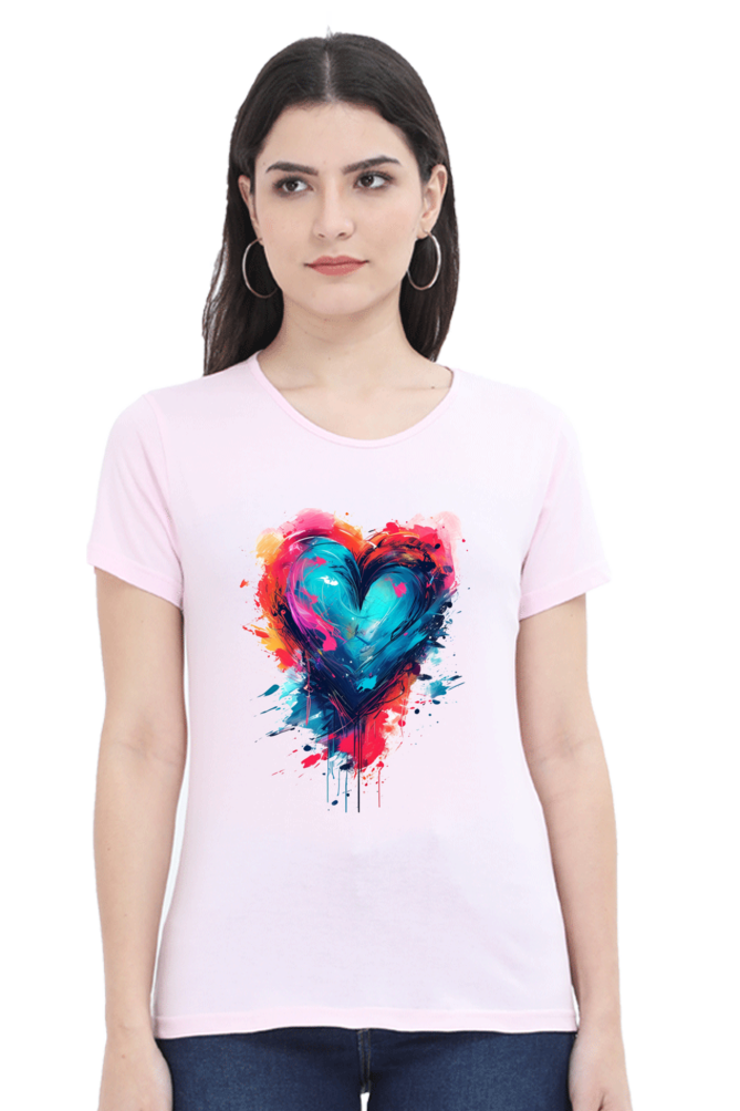 Printed premium quality love Light Color Women T-Shirt