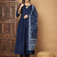 Women Anarkali Kurta with Pants Floral Print Dupatta