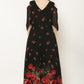 Vivient Women's Floral Print V-Neck Georgette Maxi Dress