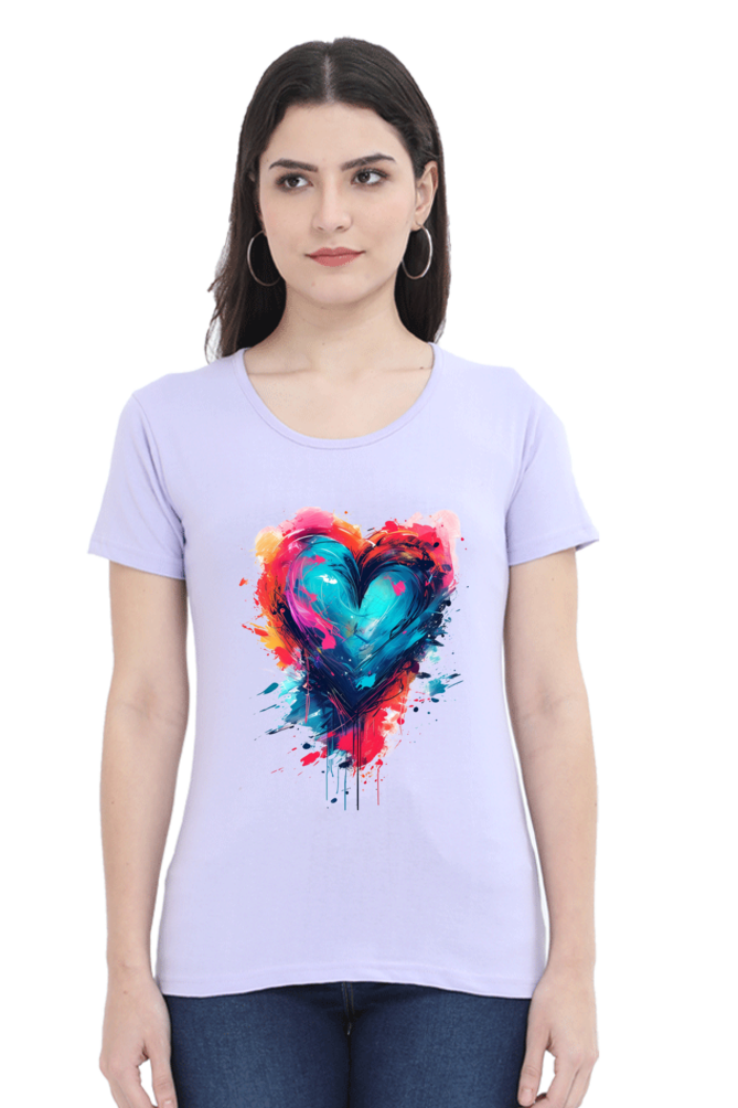 Printed premium quality love Light Color Women T-Shirt