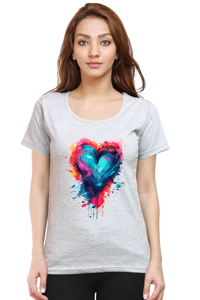 Printed premium quality love Light Color Women T-Shirt