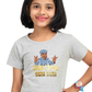 Girl's Chin Tapak Dum Dum art pattern regular fit with a light color T-Shirt