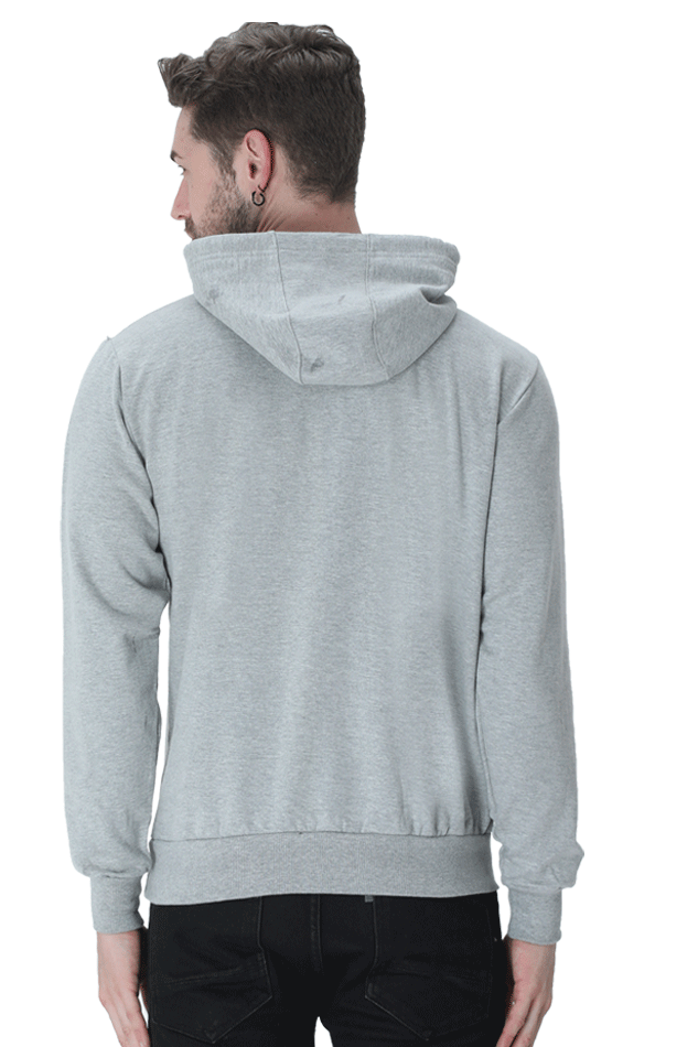 Men's printed Grey Melange color Hoodies