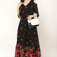 Vivient Women's Floral Print V-Neck Georgette Maxi Dress