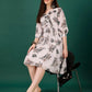 Plus Size Women's Georgette Floral Print Flared Short Dress