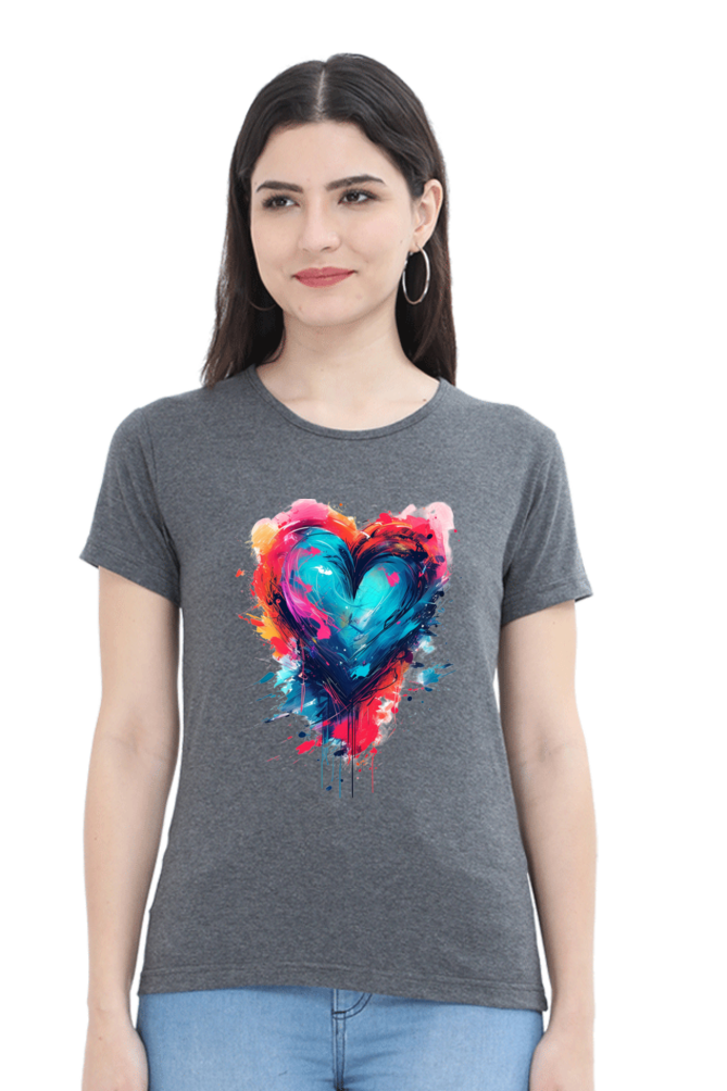 Printed premium quality love Light Color Women T-Shirt