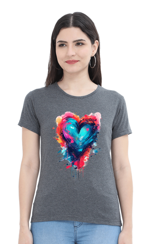 Printed premium quality love Light Color Women T-Shirt