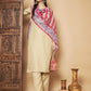 Women Solid Straight Kurta with Pants & Dupatta Set