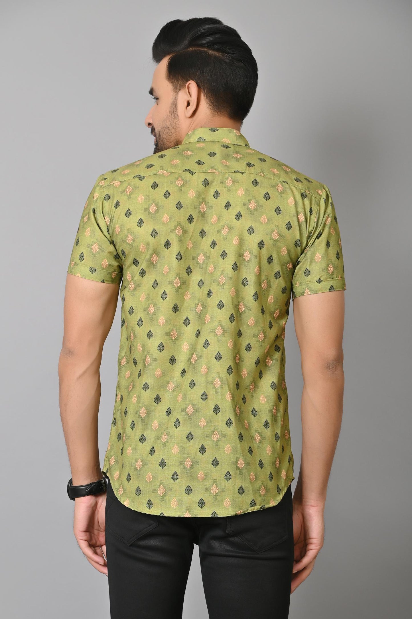 Gasperity Cotton Printed Half Sleeves Mens Casual Shirt