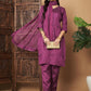 Women Embroidered Straight Kurta Set with Dupatta