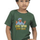 Boy's Chin Tapak Dum Dum art pattern regular fit with a single color T-Shirt