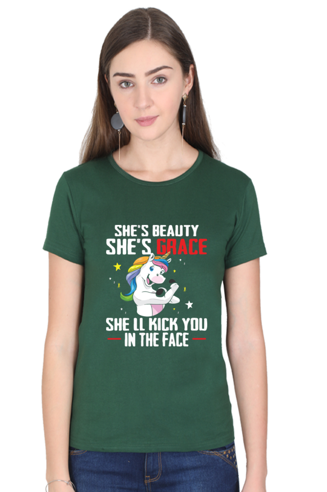 Printed premium quality digital art beauty and grace deep color Women T-Shirt