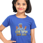 Girl's Chin Tapak Dum Dum art pattern regular fit with a light color T-Shirt