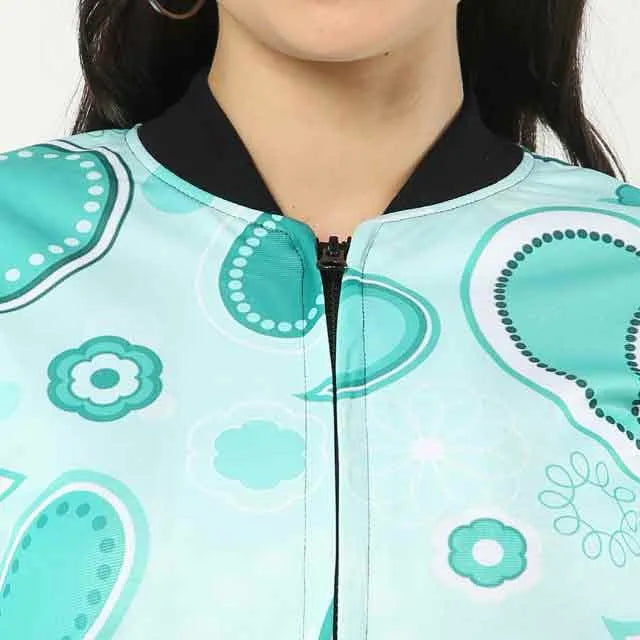 Women premium quality butterfly printed Bomber Jacket