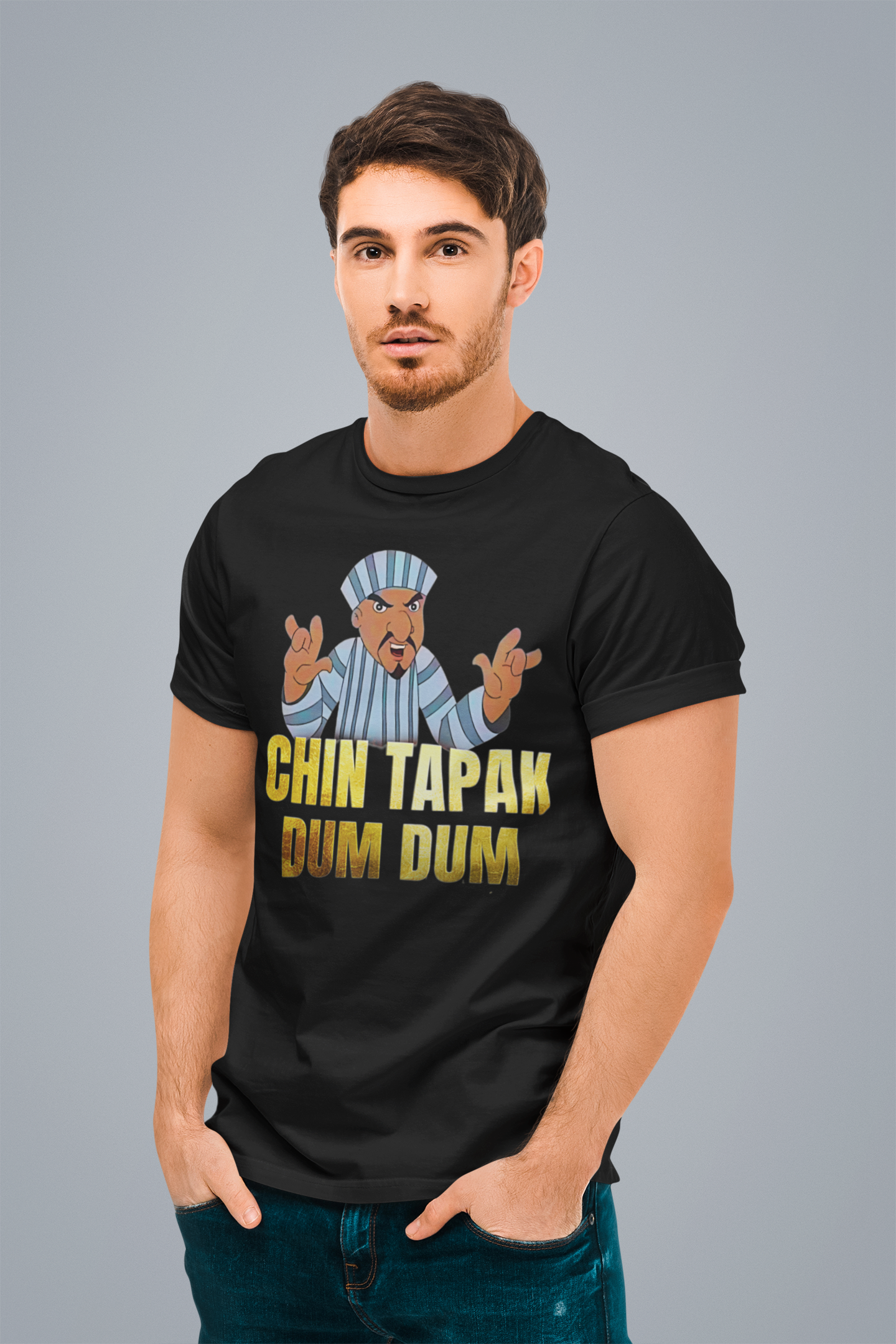 Men's premium Chin Tapak Dum Dum art pattern regular fit T-Shirt