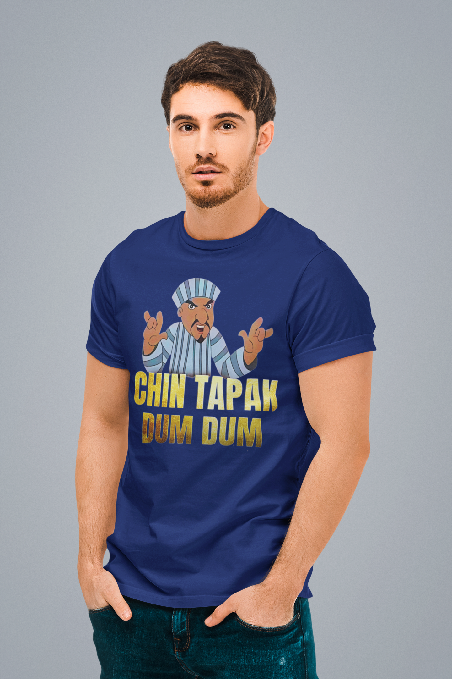 Men's premium Chin Tapak Dum Dum art pattern regular fit T-Shirt