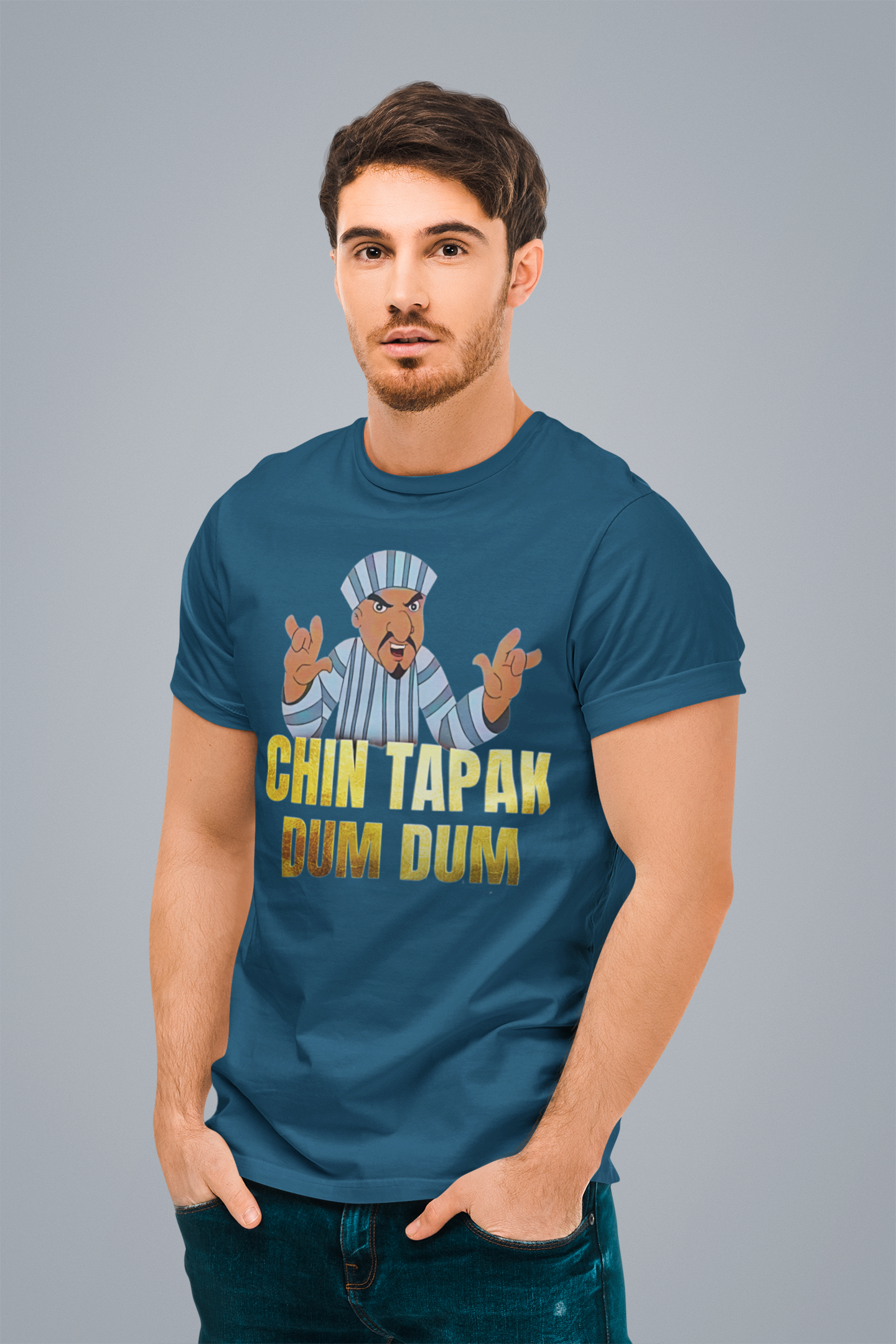 Men's premium Chin Tapak Dum Dum art pattern regular fit T-Shirt