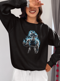 Women graphic art design lover sweatshirt with a regular fit